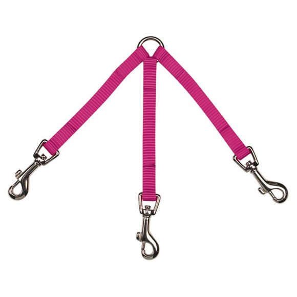 Zack & Zoey Other - 3-Way Coupler Nylon for walking three Dogs 12" x 5/8" Pink Raspberry OBO